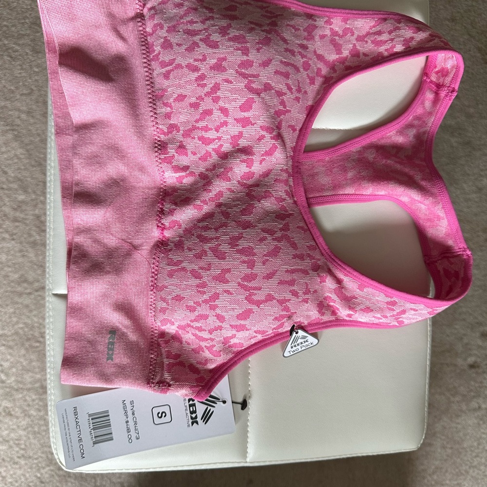 RBX Pink Patterned Sports Bra